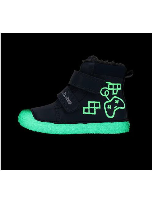 D.D.Step Ghete de iarnă pentru băieți – mărimi 25-30 – cu talpă fluorescentă – cu strat hidrofob
